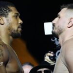 Anthony Joshua and Kristian Prenga face off
