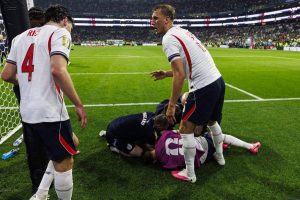 Incident Unfolds in Chaotic Post-Match Celebrations