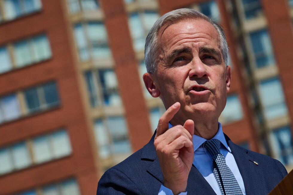 Prime Minister Mark Carney speaks at a housing announcement in Toronto, on Wednesday, Aug. 5, 2026. (Sammy Kogan/The