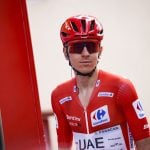 11 Tadej Pogacar of UAE Team Emirates - XRG weating the leader red jersey during the La Vuelta Espana 2026 from Monaco to