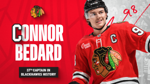 Connor Bedard Named Captain of the Chicago Blackhawks at Age 21