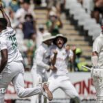 Kagiso Rabada celebrates wicket of Travis Head