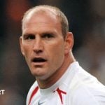 Lawrence Dallaglio wearing an England kit