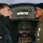 Dalton Smith and Alberto Puello face-off at the Utilita Arena in Sheffield