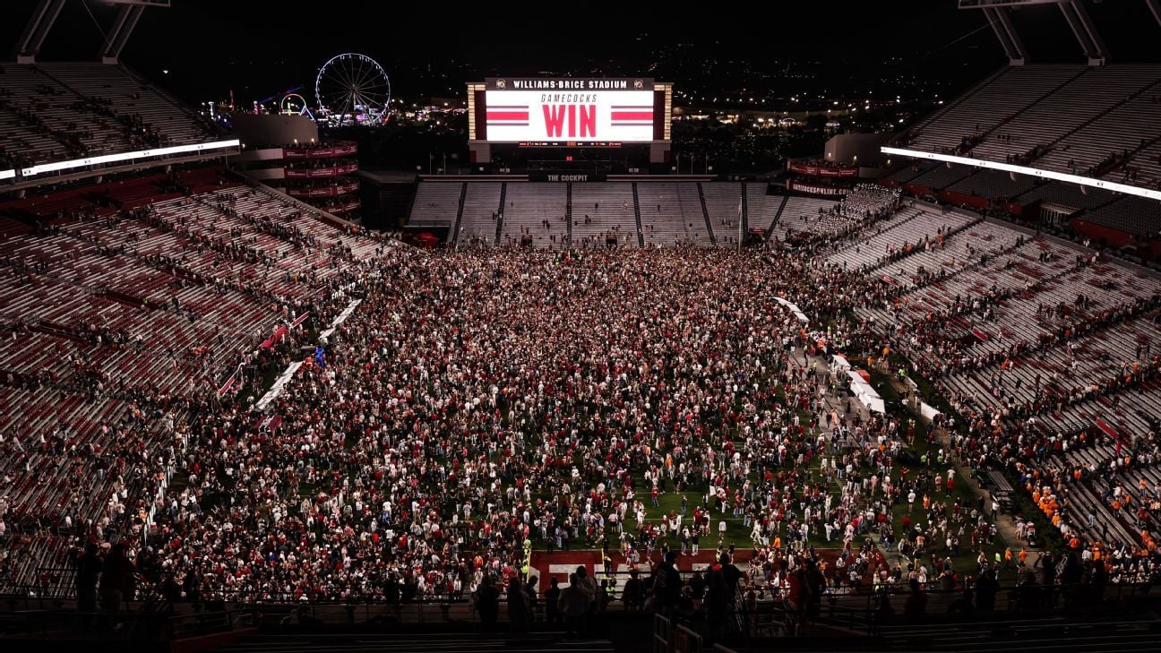 South Carolina Fined 0K After Fans Storm Field